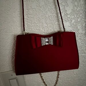 Elegant Red Bow Evening Bag